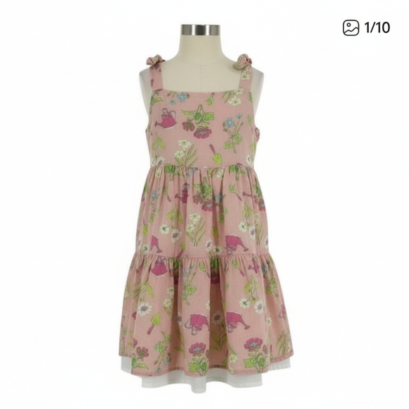 Sigrid Olsen Other - Sigrid Olsen Girls Floral Sundress Pink Size 4 Sleeveless Spring Twirl